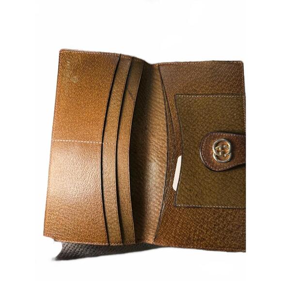 Gucci Brown Leather Wallet with Signature Web Stripe - Picture 3 of 5